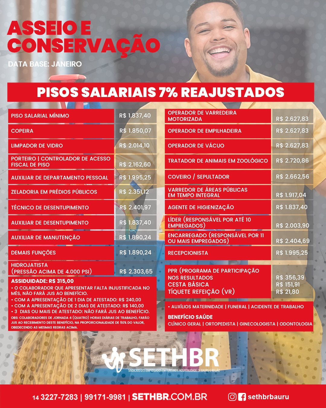 177 - tabela asseio [ reajuste 2026 ]